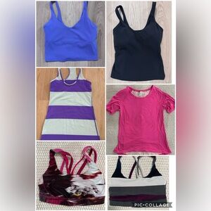 Lululemon Women’s Purple & Pink Active Tank and Tee and bra Bundle